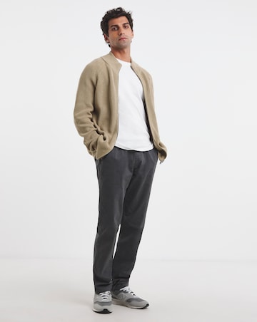 Fisherman Knitted Zip Through Cardigan