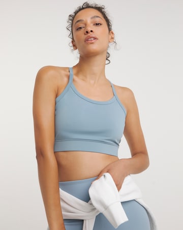 Blue Cross Back Crop Top