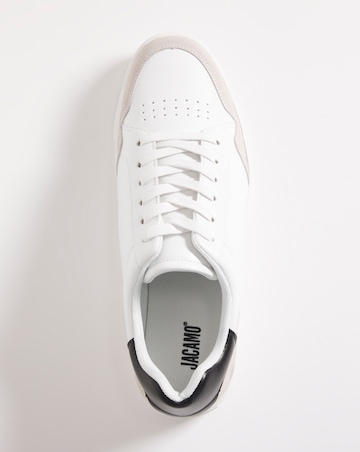 White Lace Up Trainer Wide Fit