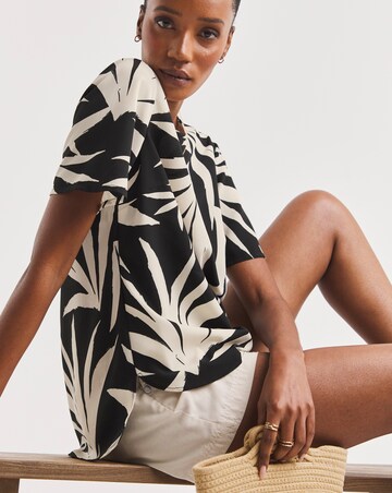 Green Print Updated Boxy Top