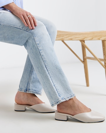 Lisa Low Block Heel Mules - Wide Fit (E)