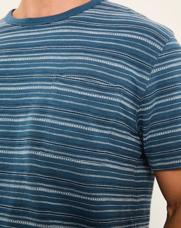FatFace Ripon Jacquard Stripe Tee (Regular & Tall) - Navy