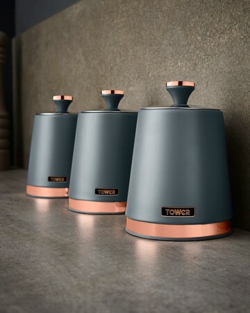 Tower Cavaletto Set of 3 Canisters Grey
