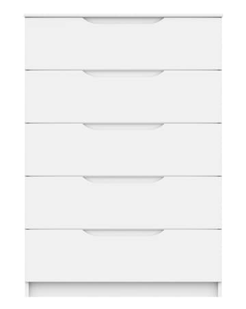 Sorrento High Gloss Assembled 5 Drawer Wide Chest