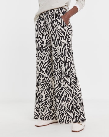 Printed Wide Leg Jersey Trouser