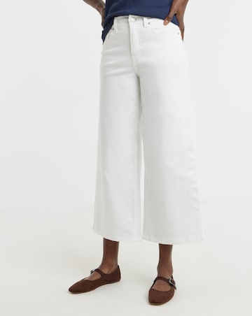 24/7 White Wide Crop Jeans