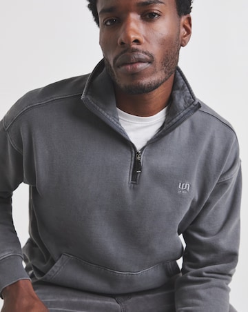 Union Garment Dyed Funnel Neck Sweatshirt-Grey