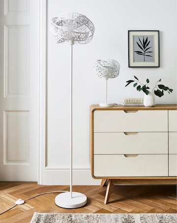 Matte White Fretwork Table Lamp