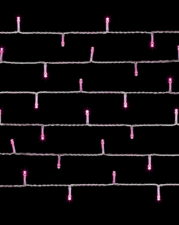 Pink LED String Lights With Clear Cable