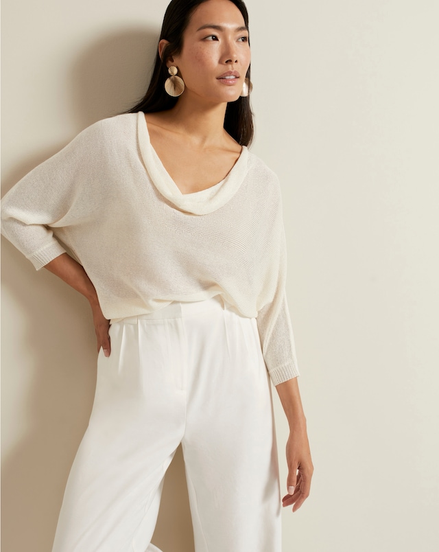 Phase Eight Malti Metallic Relaxed Fit Cowl Neck Knit