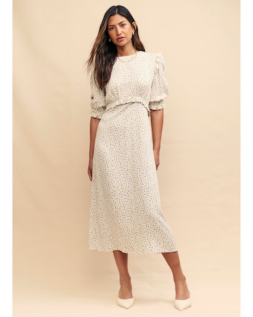 Nobody's Child White Ditsy Floral Felicia Midi Dress