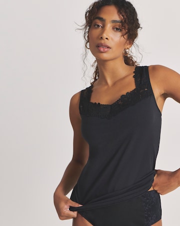 Pretty Secrets (2 Pack) Lace Trim Cotton Vests