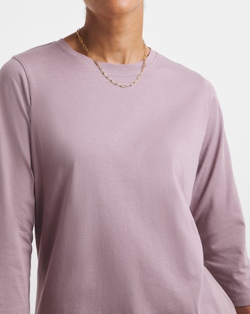 Longline Curved Hem 3/4 Sleeve Top