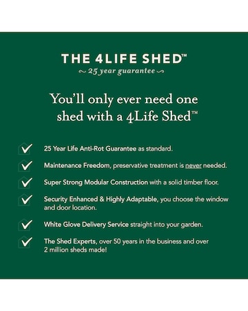 4LIFE Pent Shed 6x4 - Single Door - No Windows (Home Delivery)