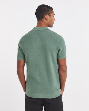 Open Neck Textured Polo