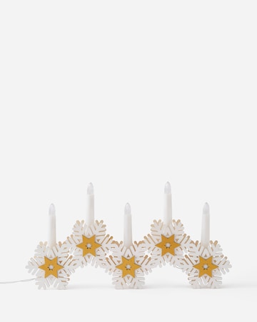 Lit Snowflake Candelabra