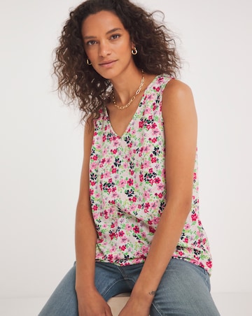 Ditsy Floral V Neck Woven Vest