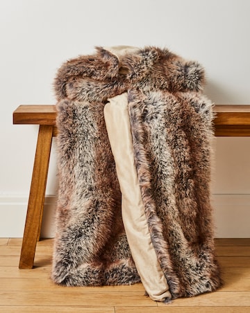 Striped Animal Plush Faux Fur Throw