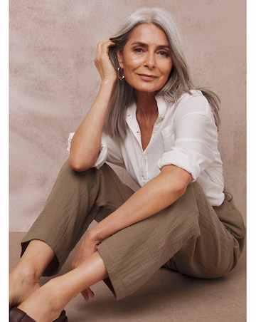 Julipa Truffle Ankle Grazer Pure Cotton Trouser