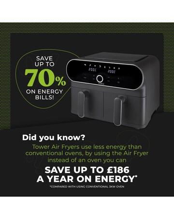 Tower T17138 Vortx 10.4L Dual Basket Air Fryer