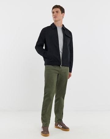 Black Zip Up Smart Harrington Jacket