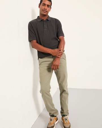 Fatface Pique Short Sleeve Polo (Regular & Tall) - Black