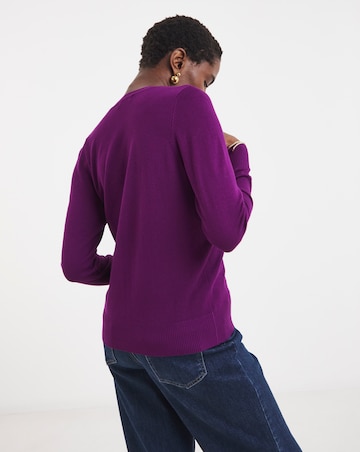 Purple V Neck Cardigan