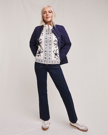 Julipa Zip Up Embroidered Knitted Jacket