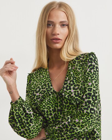 Whistles Leopard Print Collar Top
