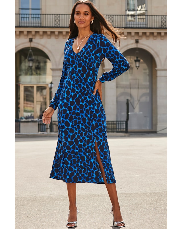 Sosandar Moroccan Tile Waist Detail Midi Dress