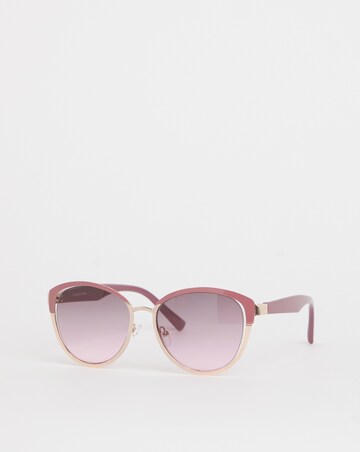 Amelia Pink Trim Round Sunglasses