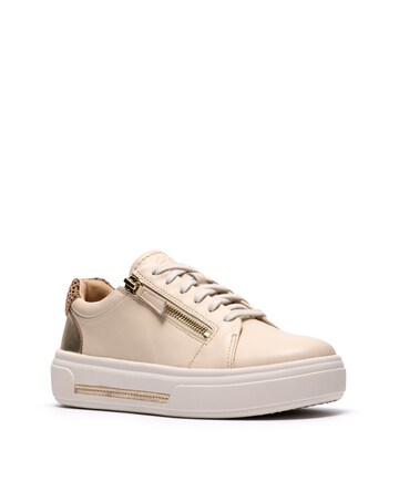 Clarks Cream Multi Hollyrose Zip Shoes - Standard Fit (D)