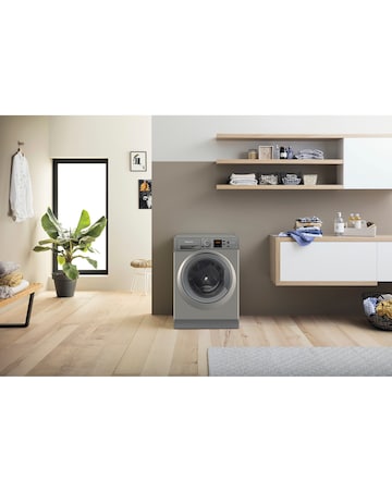 Hotpoint NSWM 1046 BS UK 10kg, 1400rpm, Washing Machine - Silver + Installation
