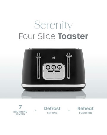 Swan Serenity Black 4 Slice Toaster