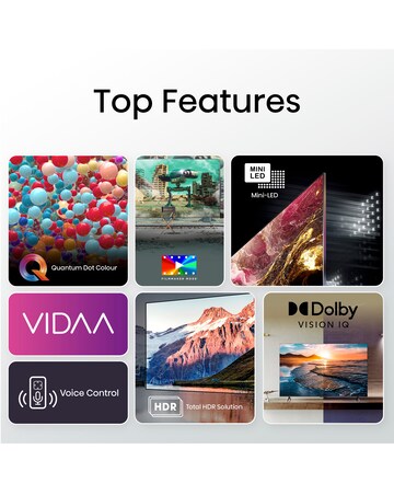 Hisense 55in 55U6KQTUK Smart 4K UHD HDR Mini-LED TV with Dolby Vision IQ