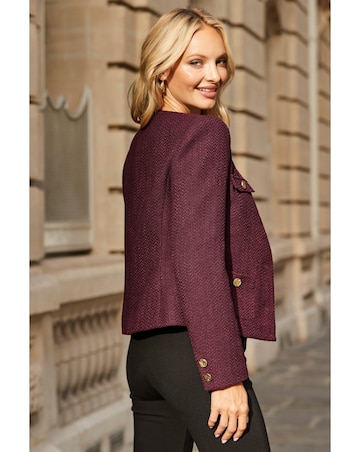 Sosandar Collarless Boucle Jacket