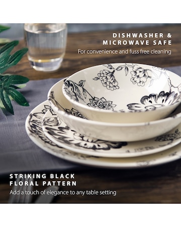 Wade Botanical Night Set of 4 Pasta Bowls