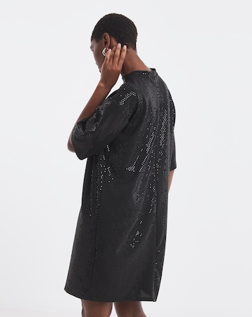 Short Sleeve Sparkle T-Shirt Dress