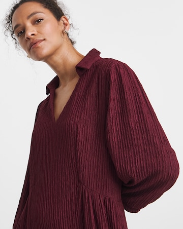 Textured Jersey Collared Dress