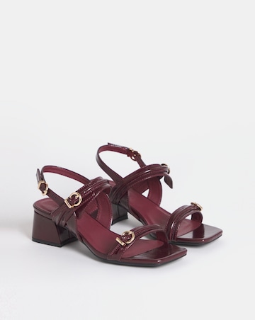 Jordin Two Strap Buckle Detail Heeled Sandals - Wide Fit (E)
