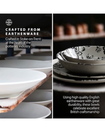 Wade Botanical Night Set of 4 Pasta Bowls