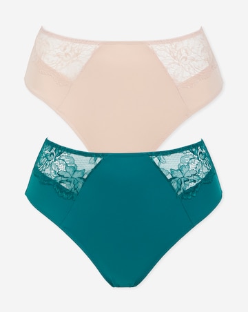 Pretty Secrets (2 Pack) New Ella Full Knickers Teal/Ivory