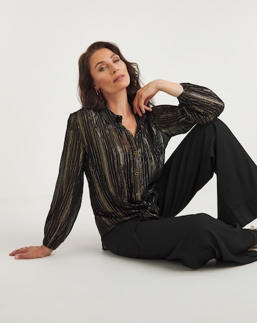 Jo by Joanna Hope Tie Front Lurex Shirt