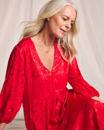 Julipa Floral Jacquard Midi Dress