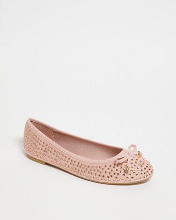 Jasmine Diamante Ballerina Shoes Wide Fit Simply Comfort