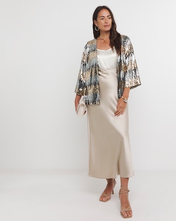 Sequin Ombre Zig Zag Kimono