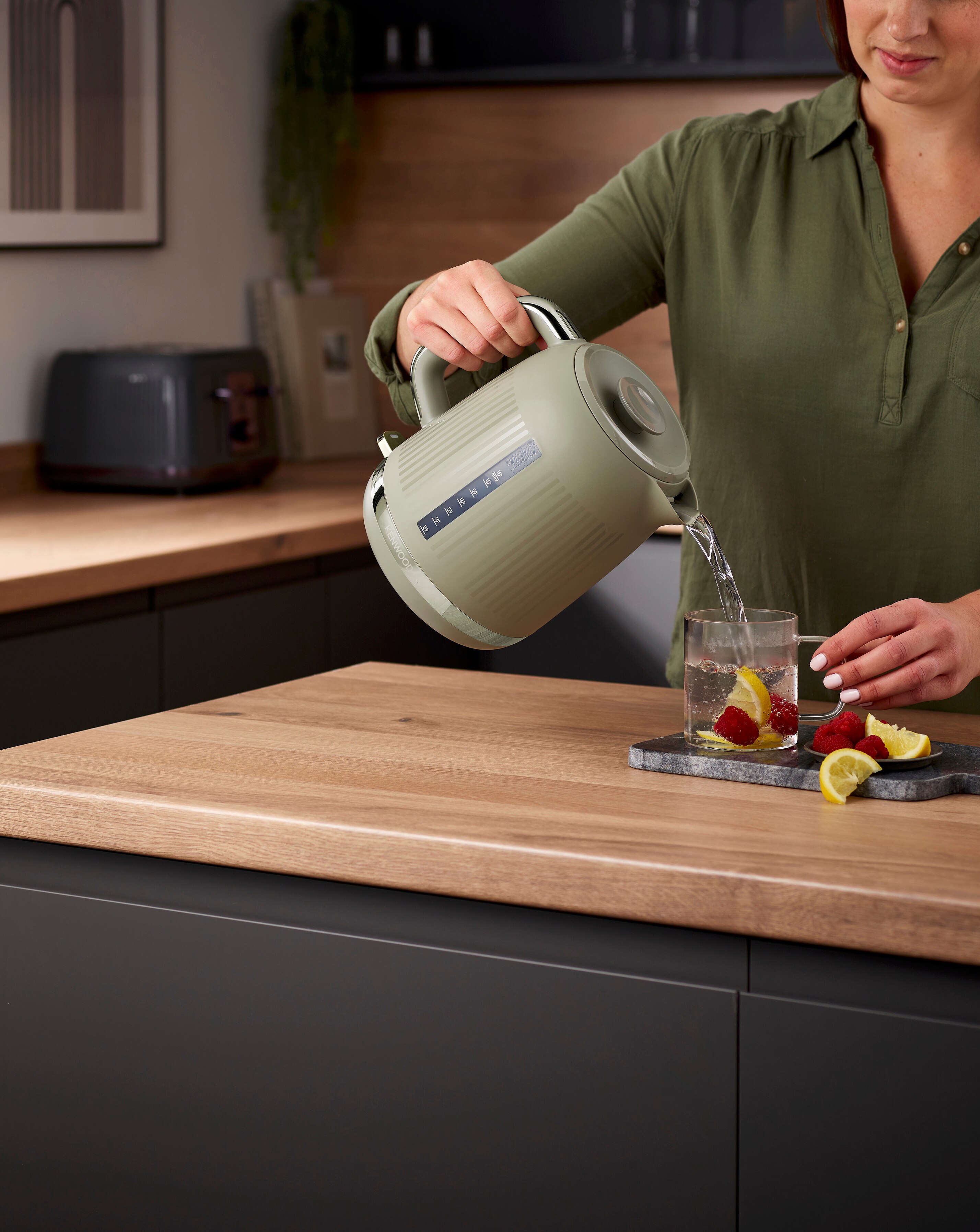 Kenwood Dusk Olive Green Kettle JD Williams