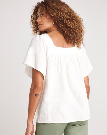 Cheesecloth Square Neck Top