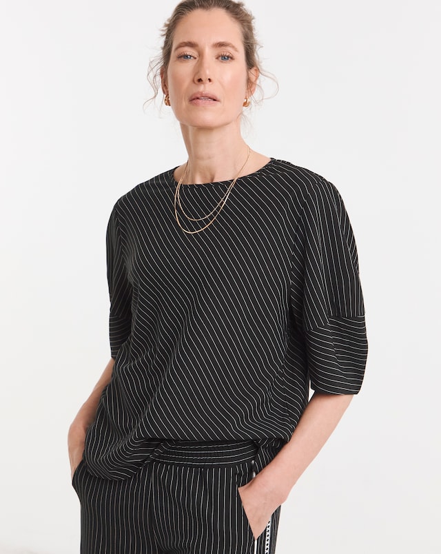 Striped Structured Sleeve Co-Ord Top