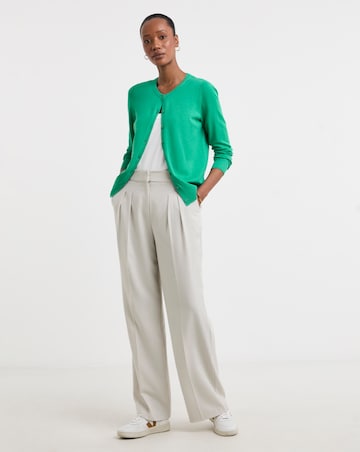 Green Crew Neck Cardigan